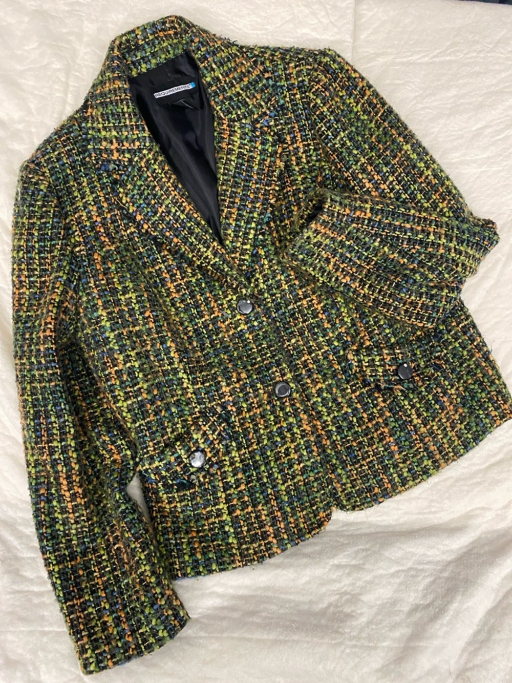 Requirements Green Multi Tweed Blazer Jacket - Picture 2 of 9